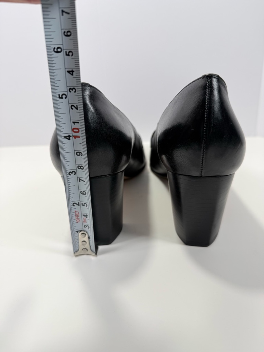 ANTONIO MELANI Black Leather Classic Pump Heels - Picture 9 of 9